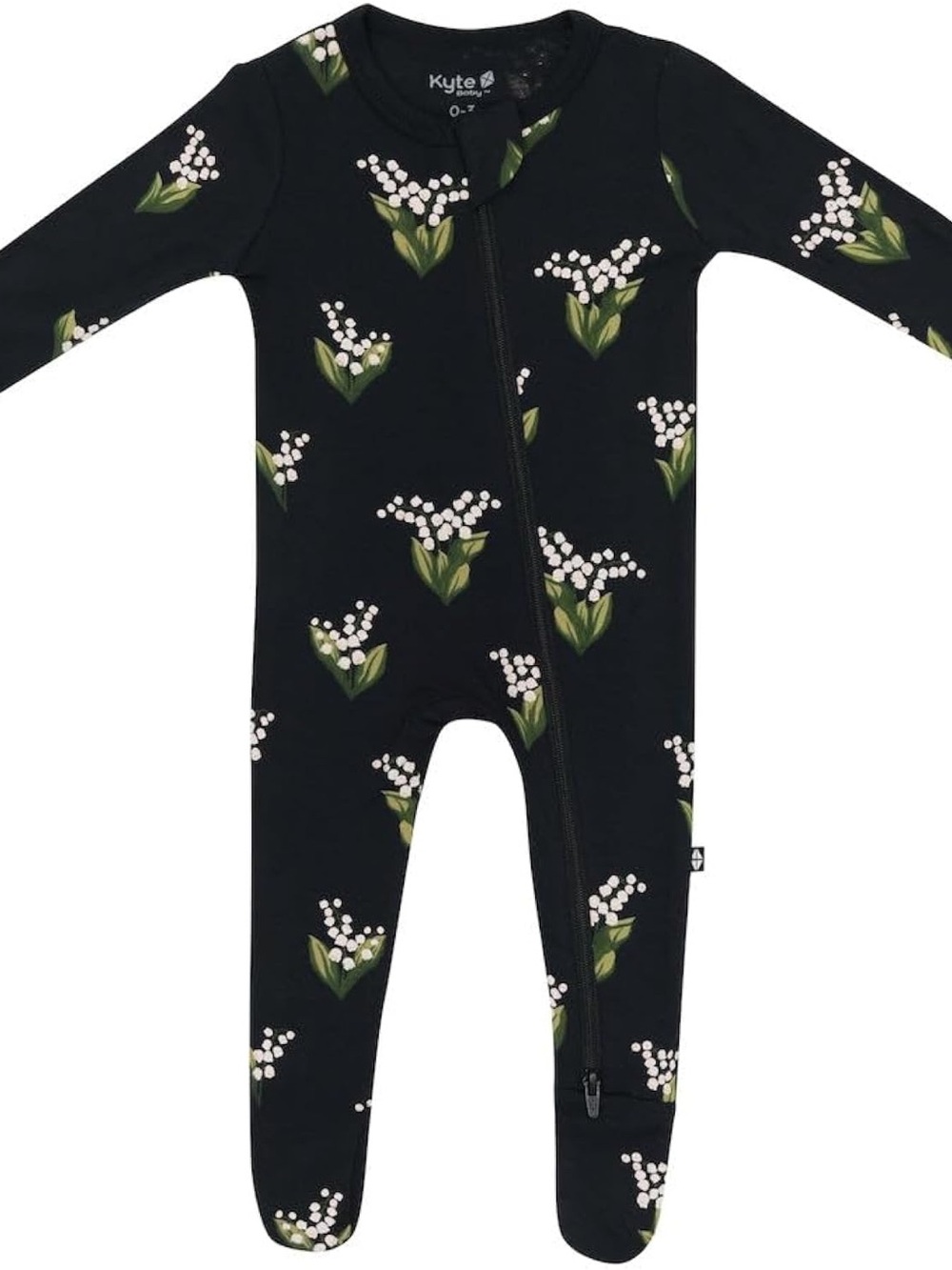 Kyte Baby NWT Bamboo Zippered Footie Midnight Lily Print 12-18M